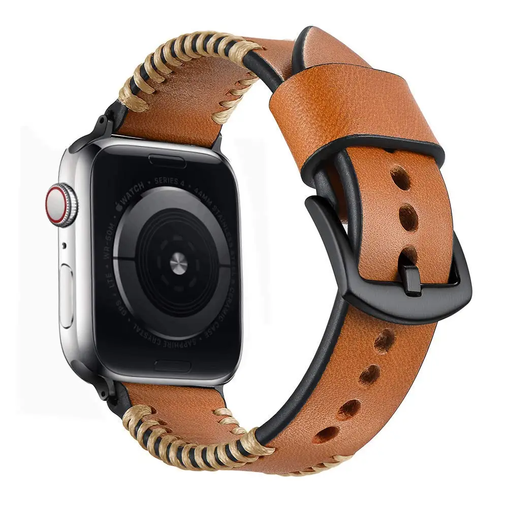 Ремешок для Apple Watch 44 мм/40 мм ремешок часов белый провод натуральная кожа iWatch 4 Serise 3
