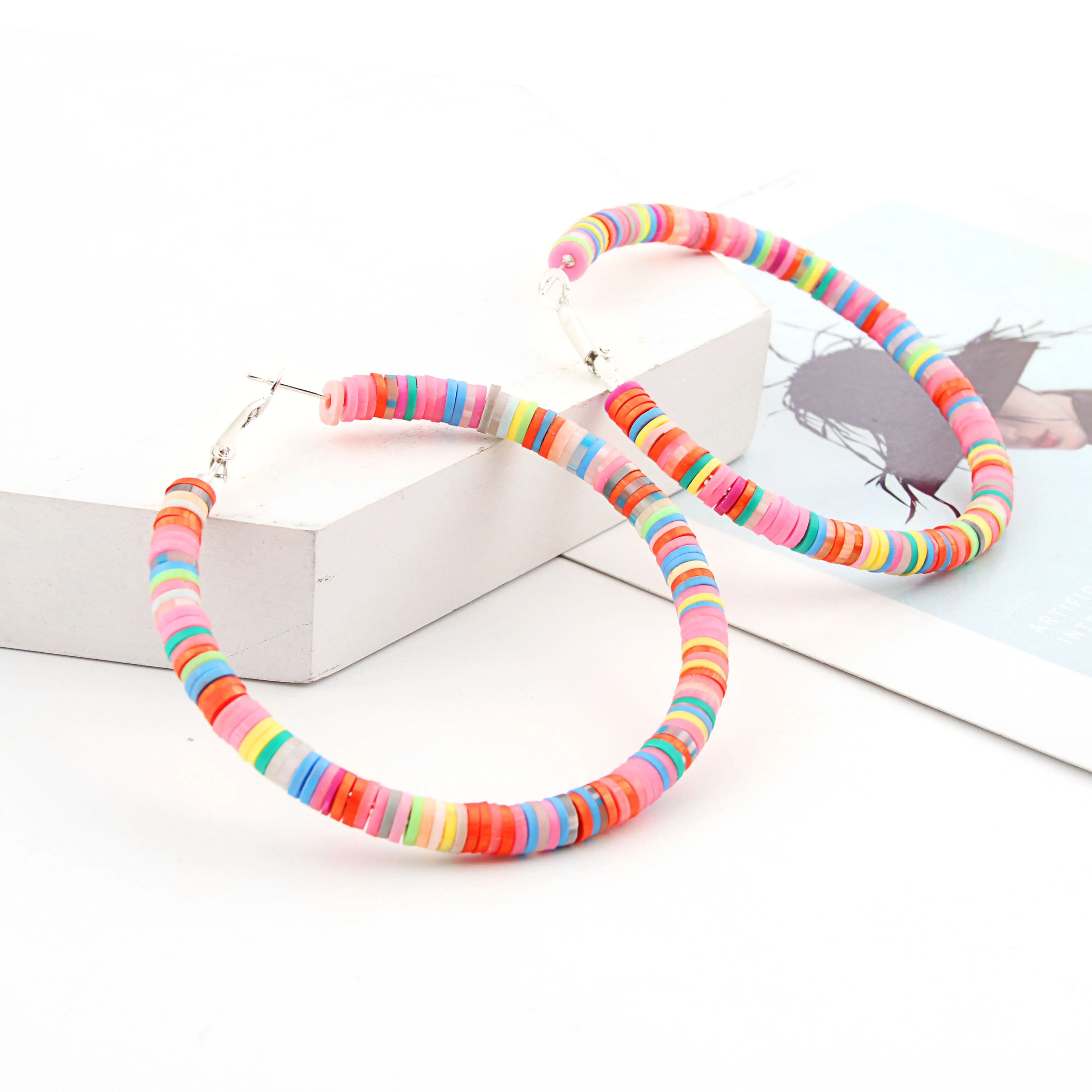 1 пара богемные этнические разноцветные Круглые серьги круглые большие висячие