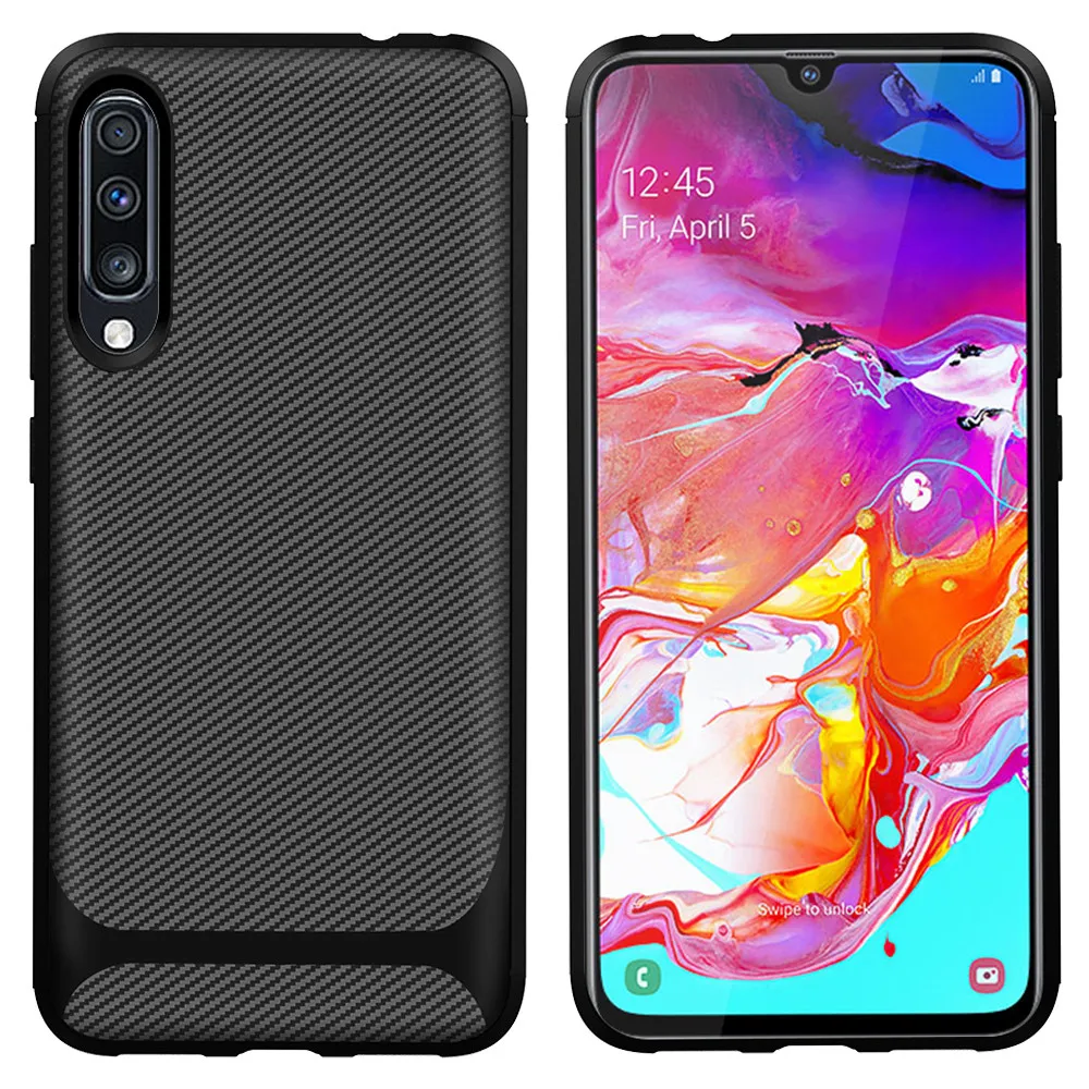 2019 новый черный твил чехол из углеродного волокна для Samsung Galaxy A10 A50 A70