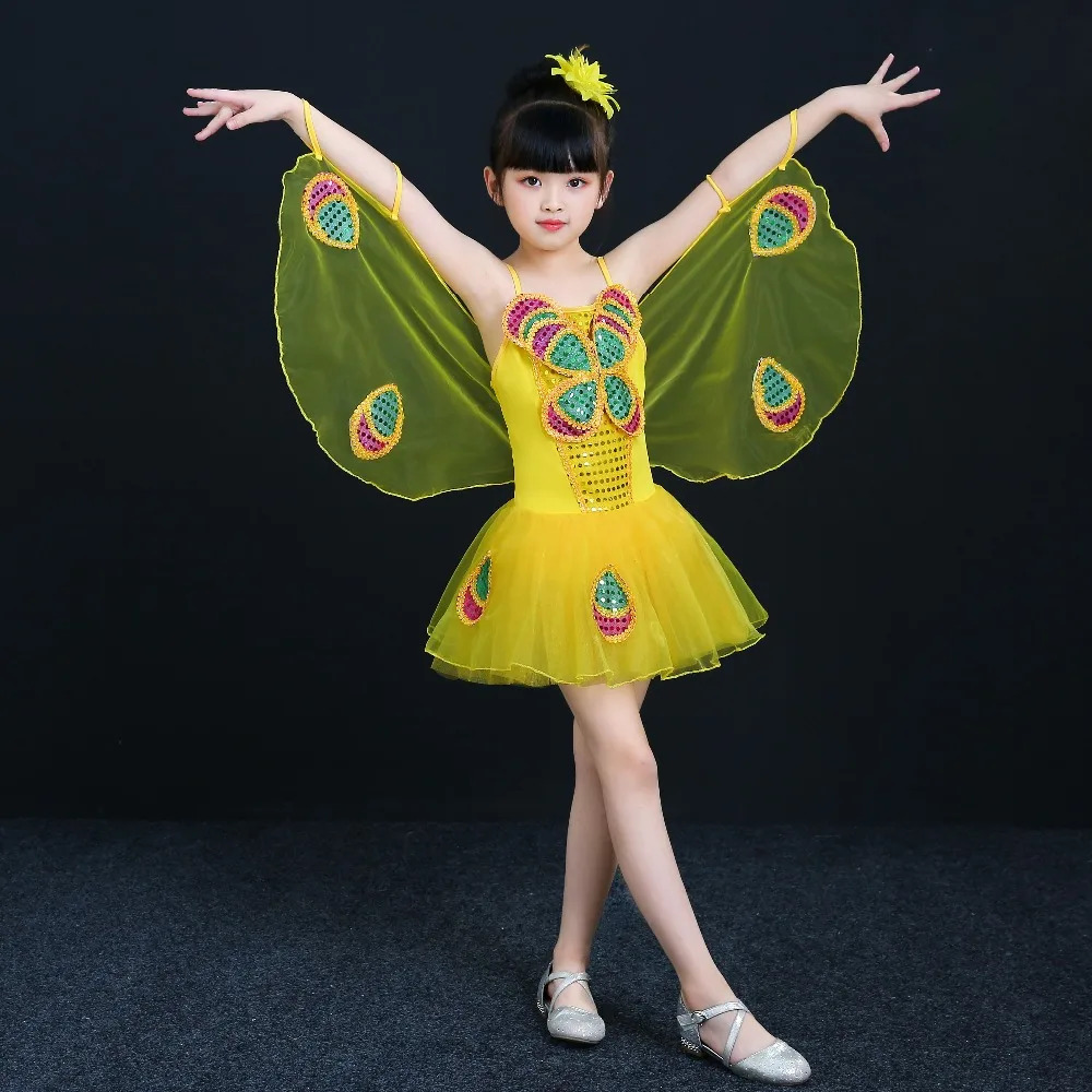 Детские танцевальные костюмы для девочек насекомые летающие сценические