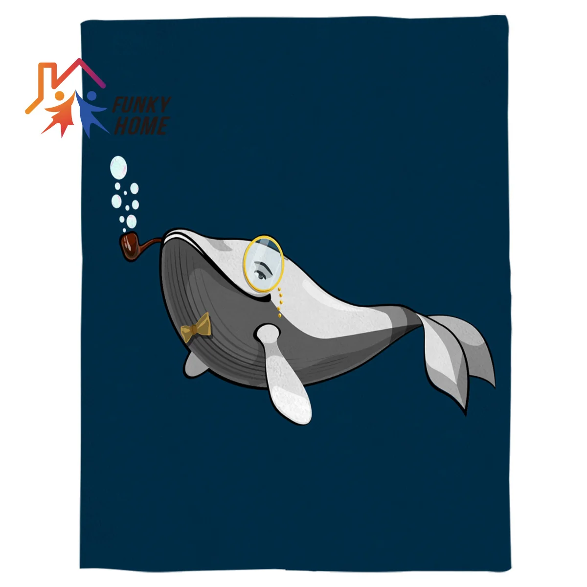 Funkyhome индивидуальные бросить Одеяло Белый Кит трубы мультфильм Флисовое одеяло c