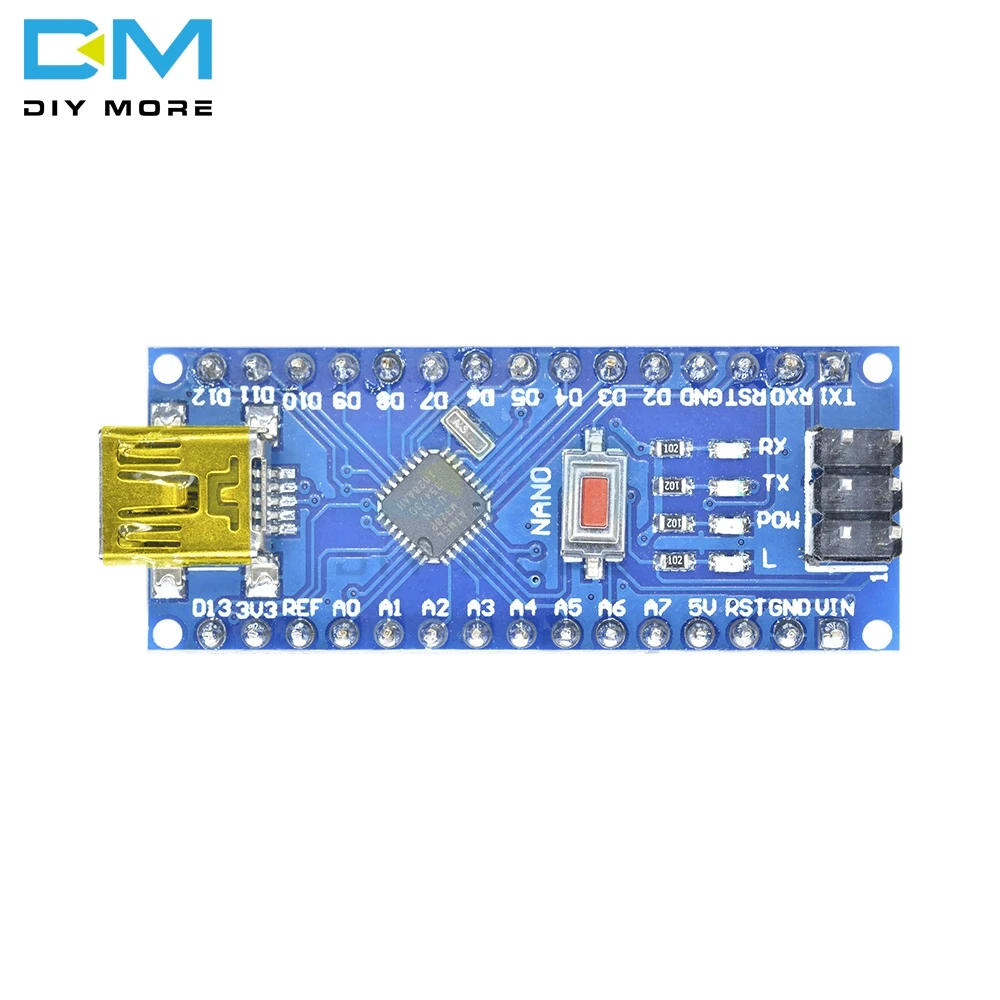 Плата драйвера микроконтроллера CH340 NANO V3.0 3 0 Mini USB Atmega328 ATmega328P плата для Arduino 5