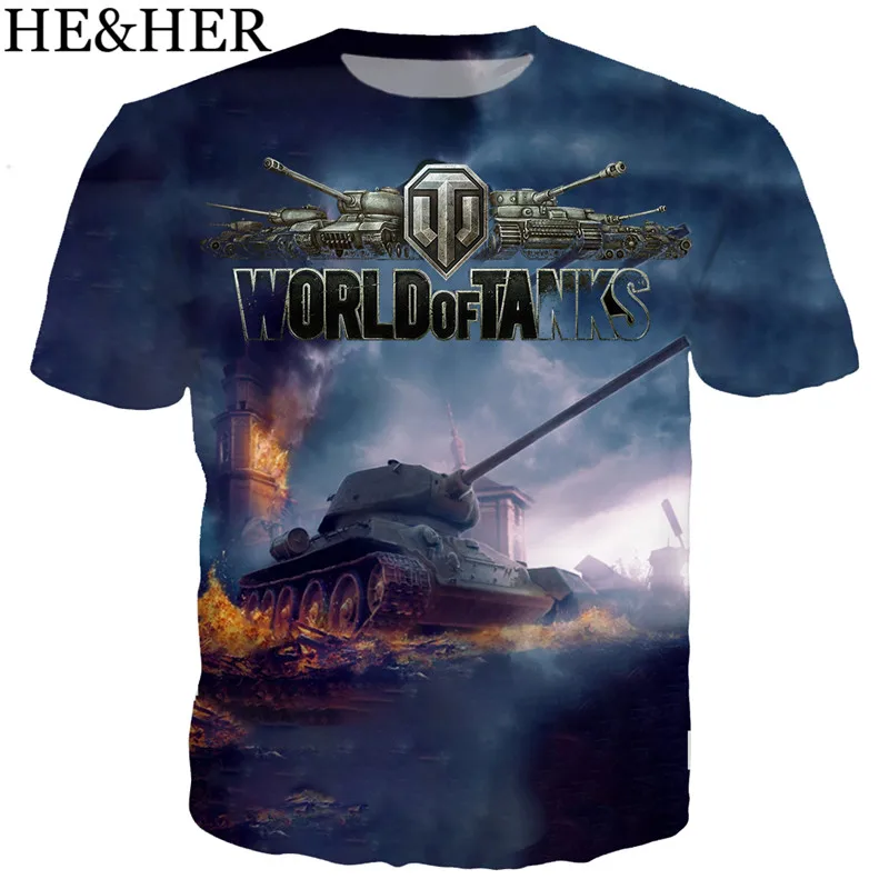 Новая популярная Футболка с принтом игры World Of Tanks для мужчин/женщин, футболки с 3D принтом, футболка с коротким рукавом в стиле Харадзюку, забавный рисунок из мультфильма