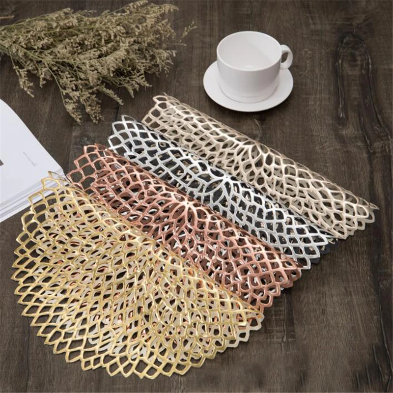 New Non-slip Table Placemat PVC Water-proof Dining Dish Pads Coaster Hollowed-out Decorative Mat Kitchen Decor | Дом и сад