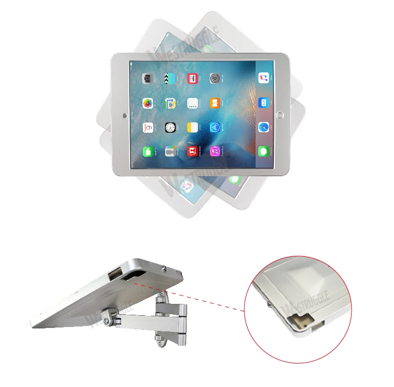 Безопасный Настенный Дисплей Подставка для iPadPro12." iPadPro11" складной Выдвижной Держатель Скоба специальная рамка Корпус Противоугонная
