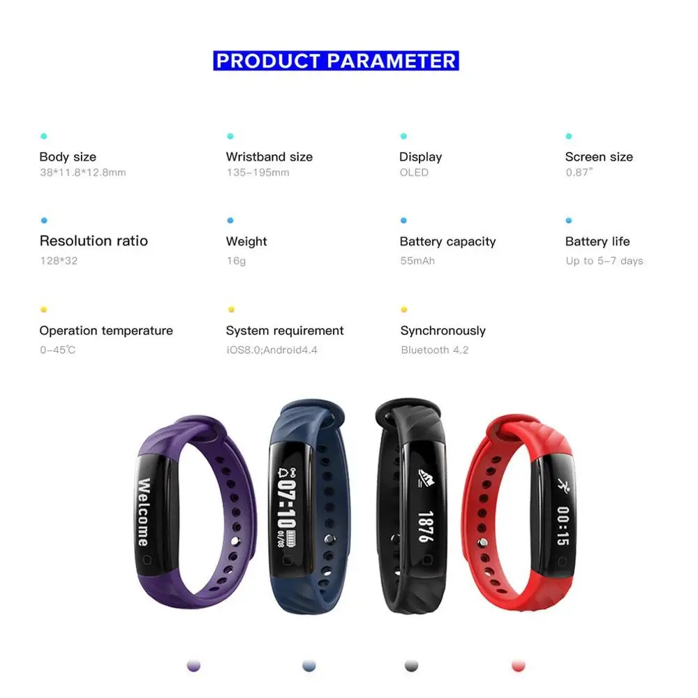 2018 New Concise and vogue style Blood Oxygen Pressure Heart Rate Monitor Pedometer Men Smart Watch Woman smart bracelet | Наручные часы