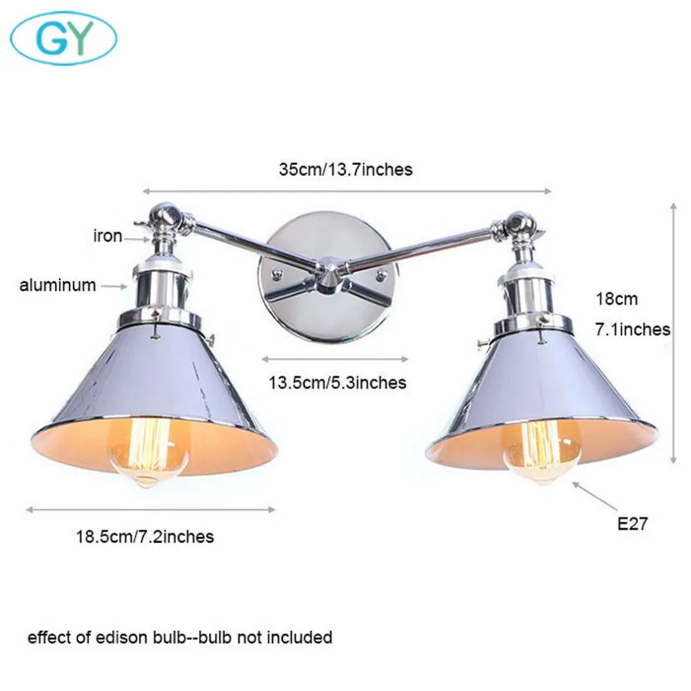 Старинный двойной Настенный бра винтажный промышленный 2 светильник s настенный