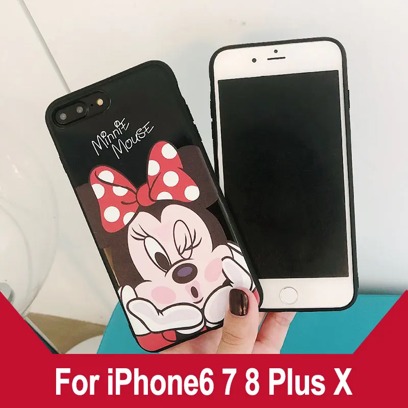 YIJIAMO чехол для телефона iPhone6 7 8 Plus Мягкий IPhone X Веселый Микки Маус Чехол мобильного