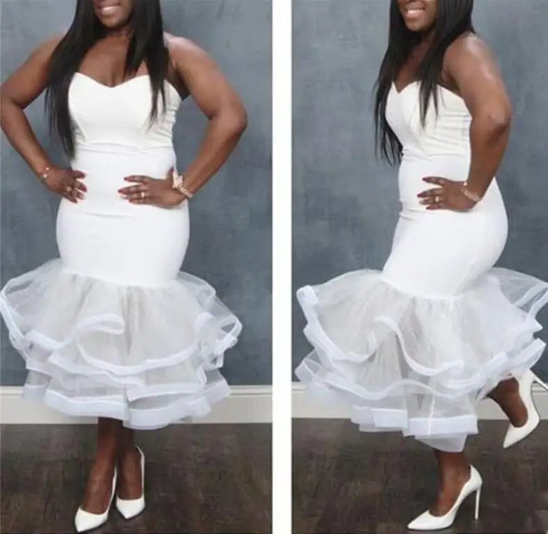 

Женское летнее платье без бретелек, Белое Облегающее платье без рукавов, Пляжное Клубное платье, EN-185