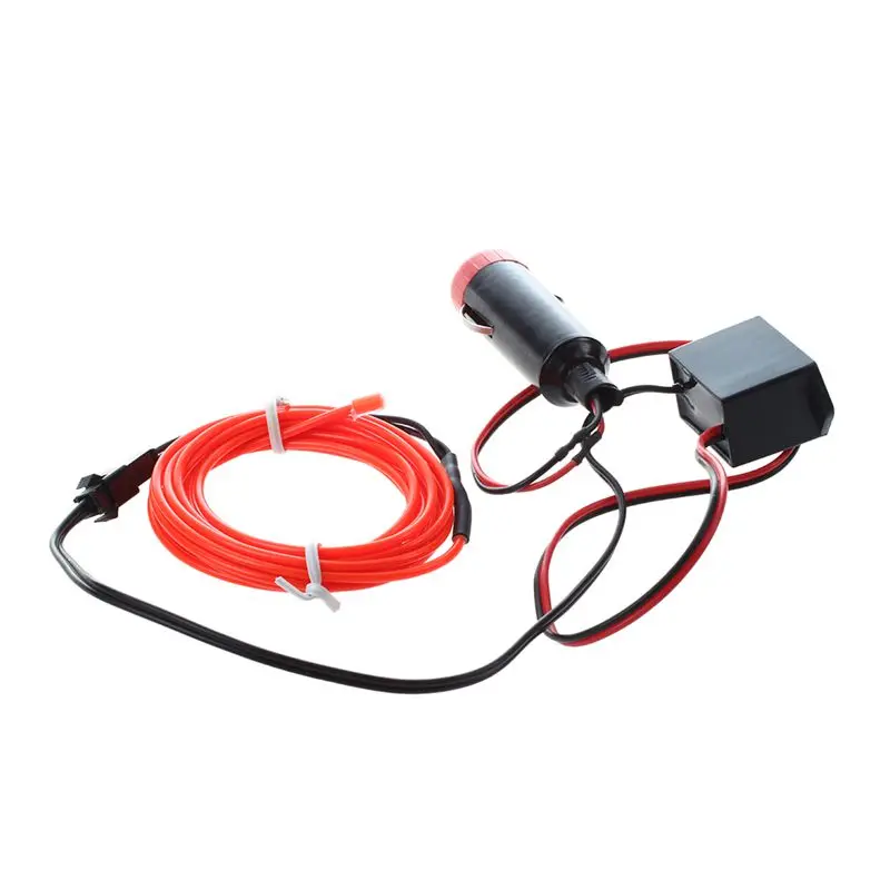 Светодиодная гибкая EL проволока неоновая светящаяся ламповая Лампа DC 12V инвертор