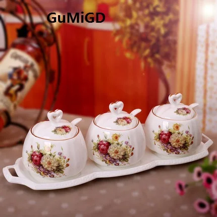 Креативная керамическая коробка для приправ Цзиндэчжэнь Европейский ящик соли