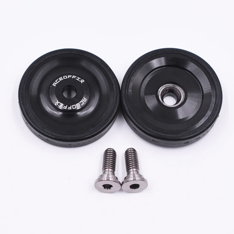 Wheel Black TWTOPSE велосипед Easywheel для Brompton складной велосипедный подшипник колеса стабильный светильник вес 26 г алюминиевое колесо часть легкое колесо EZwheel - Цвет: Wheel Black