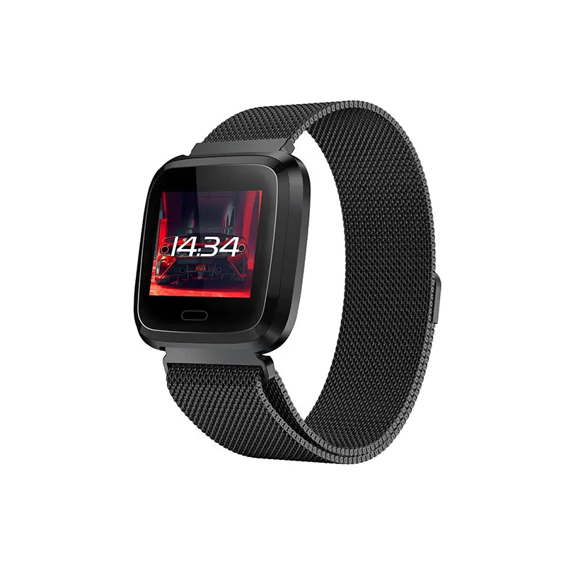 Metal Black VERYFiTEK L18 бизнес металлический ремешок Смарт часы кровяное давление монитор сердечного ритма фитнес Trakcer для мужчин и женщин Смарт часы Прямая поставка - Цвет: Metal Black