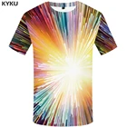 Мужская футболка с фейерверком KYKU, разноцветная Повседневная футболка с принтом космоса и 3d принтом, лето 2019