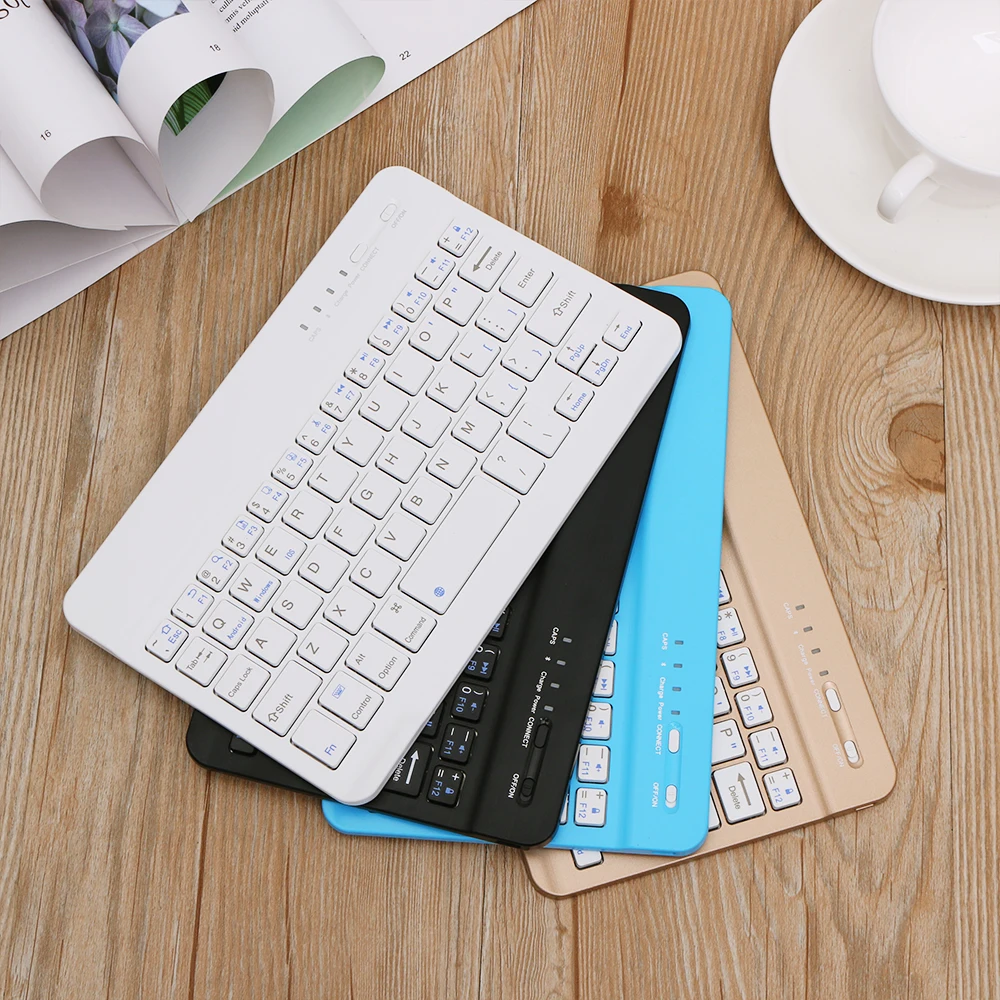 Ультра тонкая беспроводная Bluetooth клавиатура 1 шт. перезаряжаемая