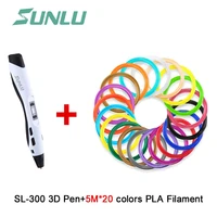 sunlu new 3d printing pen sl 300a support plaabspcl filament 1 75mm low temperature speed control adjustable temperature