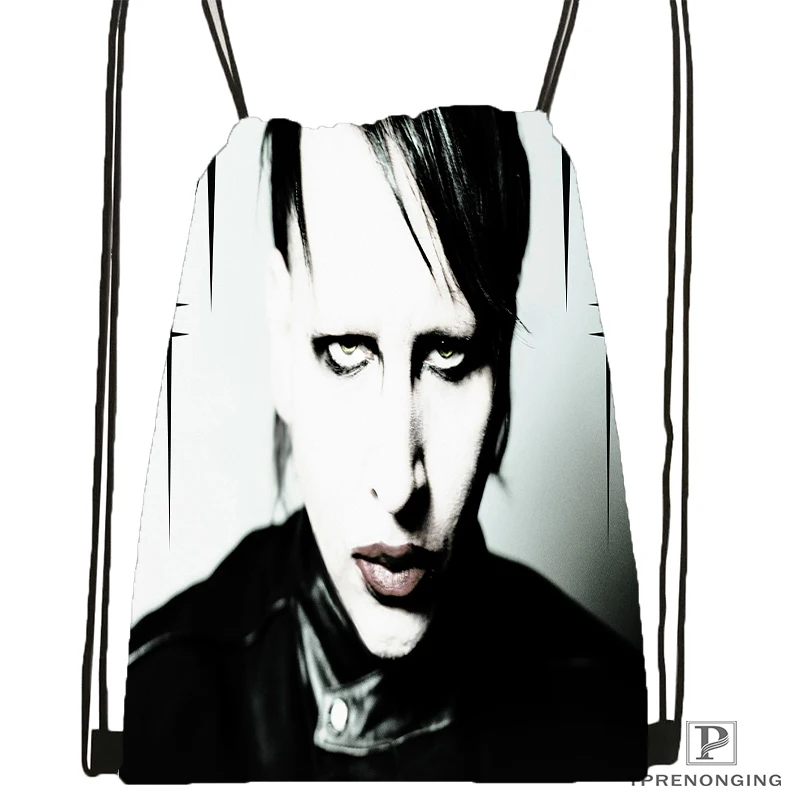 Рюкзак Marilyn Manson на шнурке сумка милый детский рюкзак черная задняя Сумка 31x40 см