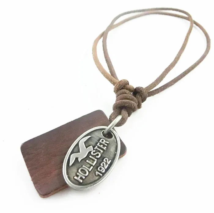 Genuine Leather Necklace Vintage Jewelry Women Fashion European Brand Key Pendant Necklaces Men VLN399 | Украшения и аксессуары