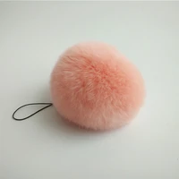 15 colors new cute geniunes rabbit fur quality soft fur pompom balls key ring tag pendant keychain fashion accessories