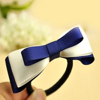 original new navy blue bowknot headpiece for women casual ribbon hairbands female hair accessories scrunchy head jewelry gift
