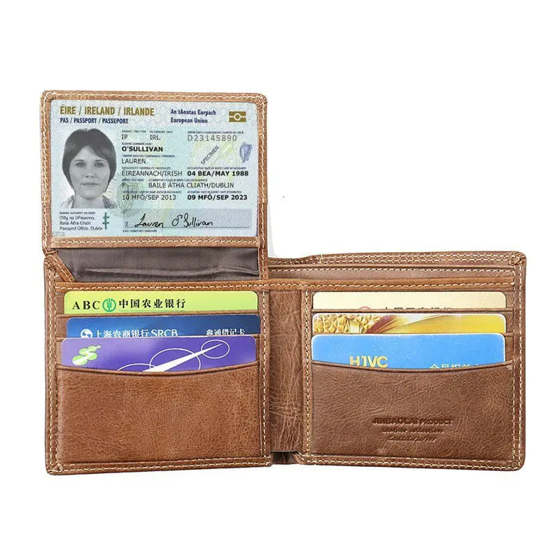 Винтажный кожаный мужской кошелек брендовые Роскошные короткие тонкие мужские