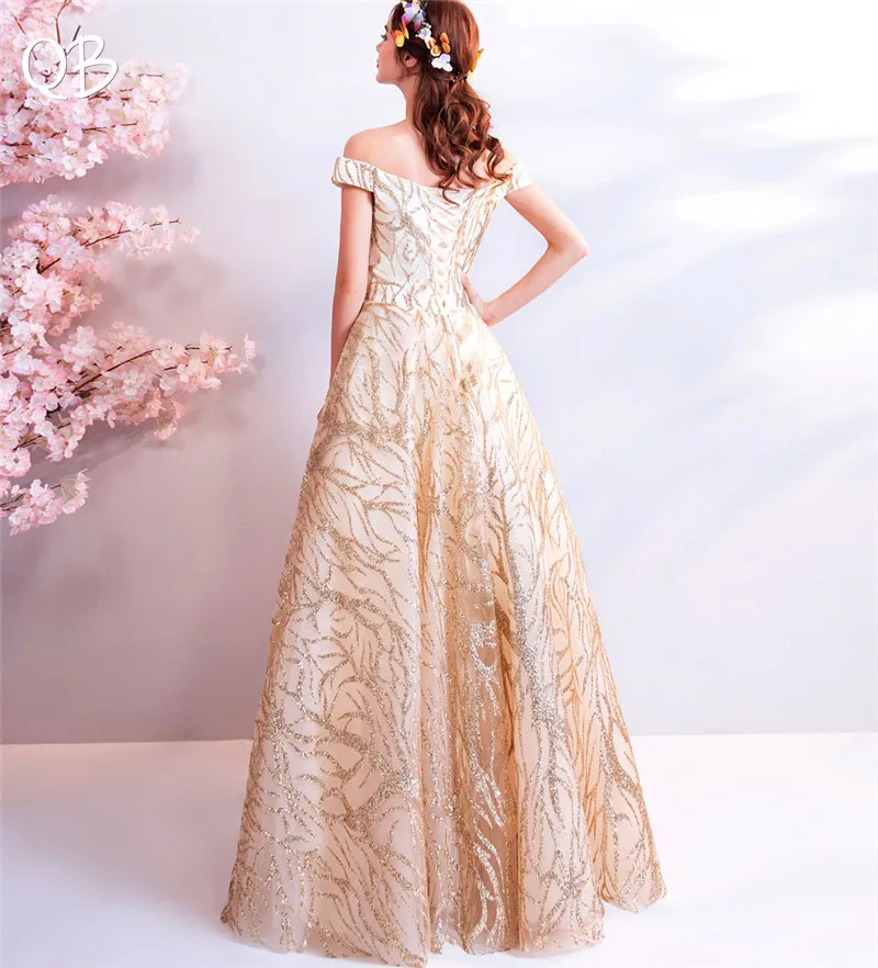 Женское ТРАПЕЦИЕВИДНОЕ вечернее платье элегантное бальное цвета шампанского с