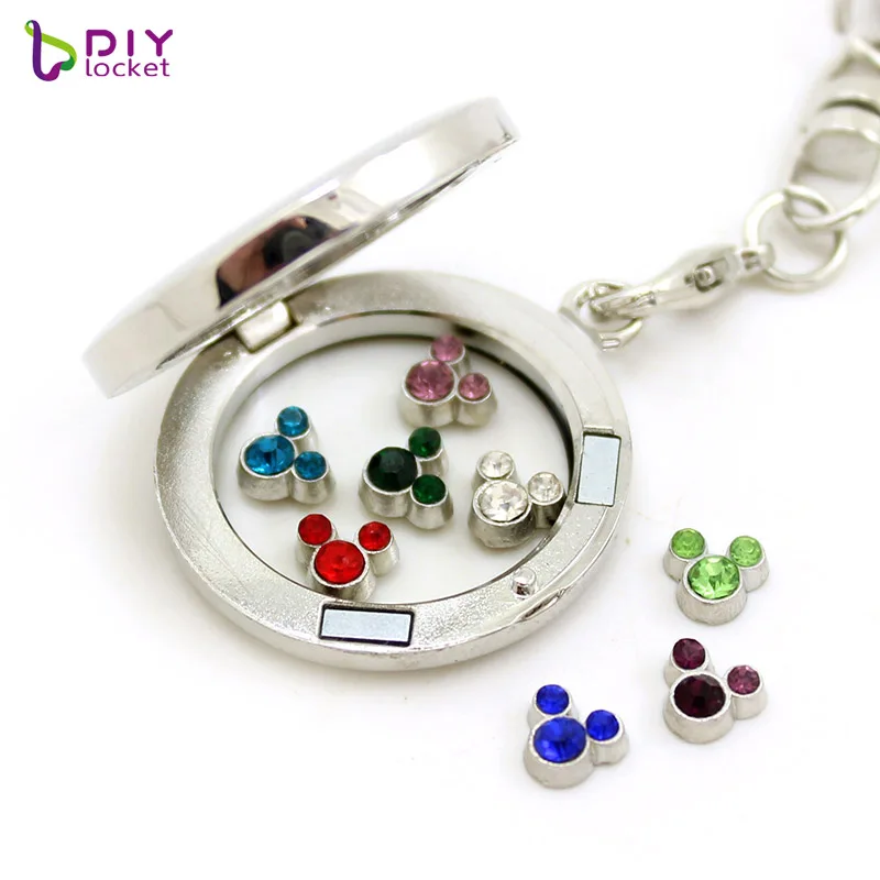 12 шт.! &quotМикки&quot на день рождения плавающие прелести микс Цвет для ювелирных