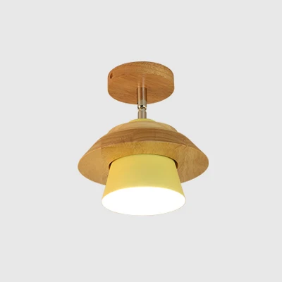 yellow19cm E27 Железный 5 Вт Железный потолочный светильник абажур подвесной светильник крышки и абажуры Треугольные металлические Абажуры для потолочных светильников поворот на 180 градусов cei - Цвет корпуса: yellow19cm