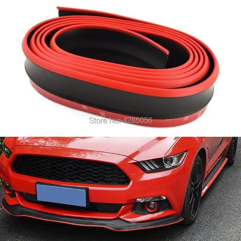 Samurai Rubber Skirt Lip Protector Universal Car Front Bumper Strip- Black with Red /blue / white line | Автомобили и мотоциклы