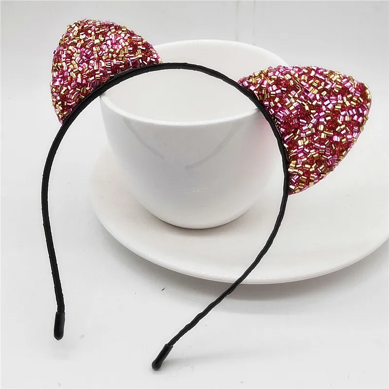Детская повязка на голову с кошачьими ушками|Аксессуары для волос девочек| |