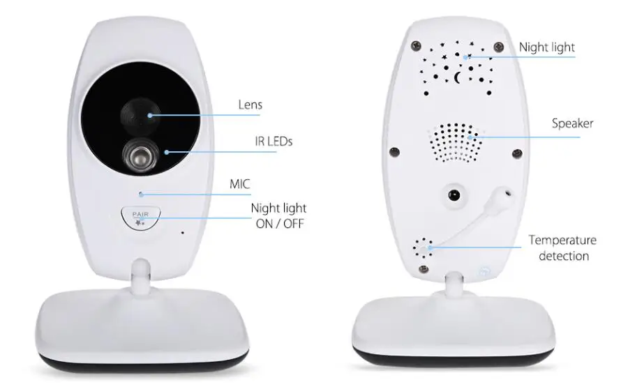 7-дюймовый цифровой видеоняня Babyfoon Met Camera 2 4 GHz инфракрасный датчик температуры