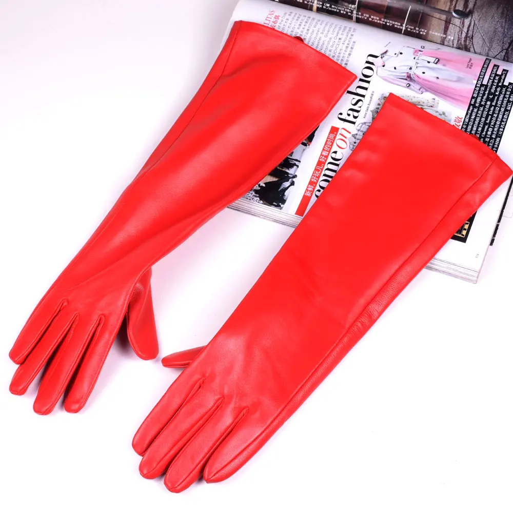 Женские вечерние перчатки из натуральной кожи 30/40/50/60/70/80 см | Аксессуары для