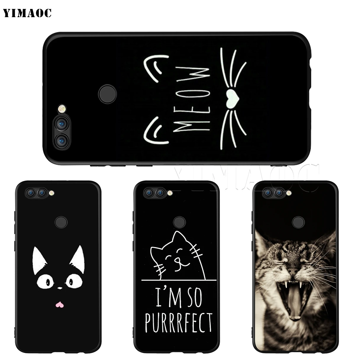Силиконовый чехол YIMAOC Meow для Huawei Honor 6a 7a 7c 7x8 9 10 Lite Pro Y6 Prime 2018 2017|Бамперы| |