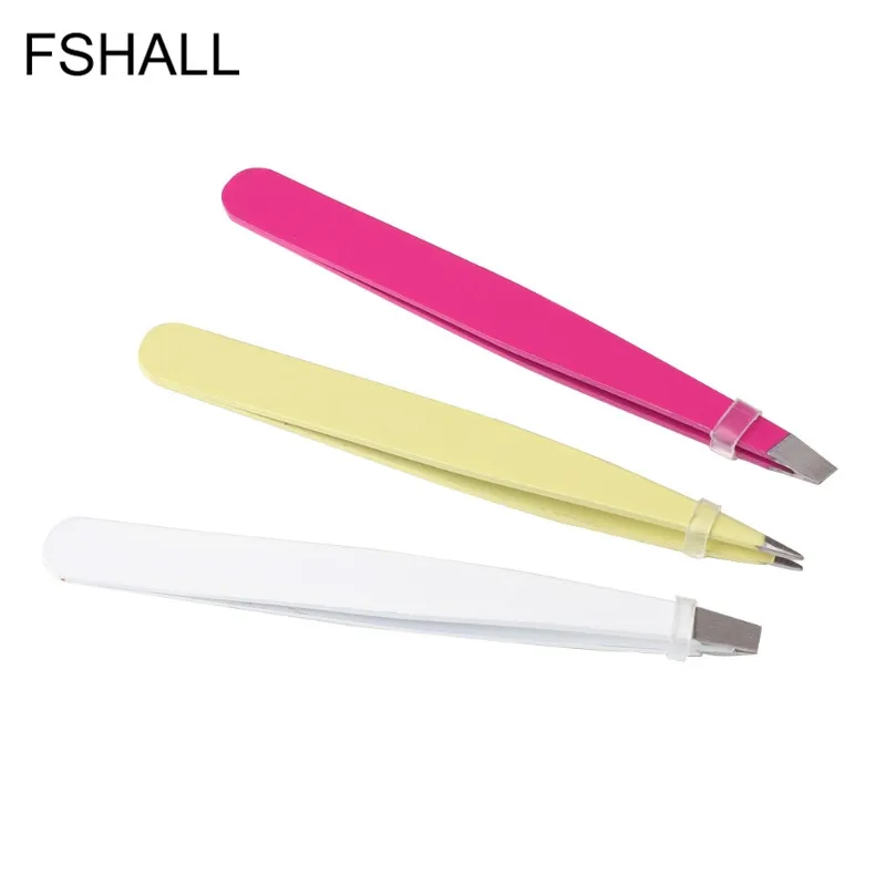 3 шт. профессиональный женский Пинцет из нержавеющей стали с плоским кончиком для