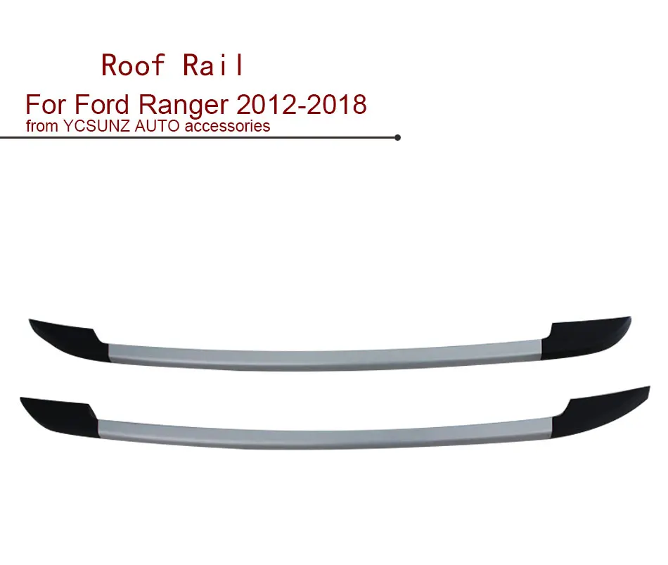 Рейлинги Rack Перевозчик бары бокового рельса для Ford RangerT6 T7 2012 2013 двойной кабиной серебристого цвета