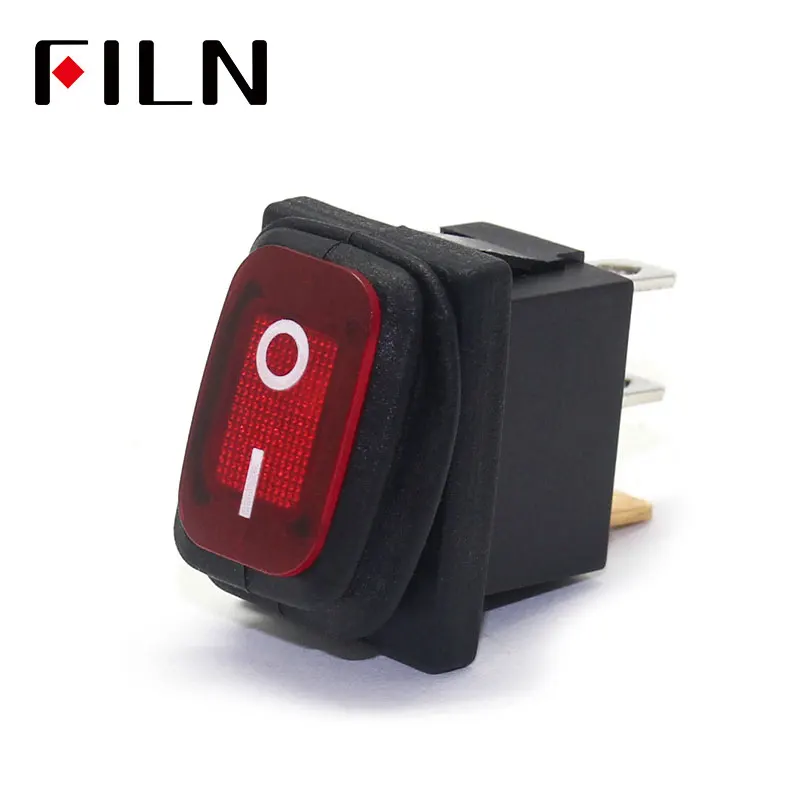 rectangle Red Filn мини вкл/выкл печать водонепроницаемый кулисный переключатель в 12v 220V IP67 освещение 6A 250vac кнопочный переключатель кулисный переключатель - Цвет: rectangle Red
