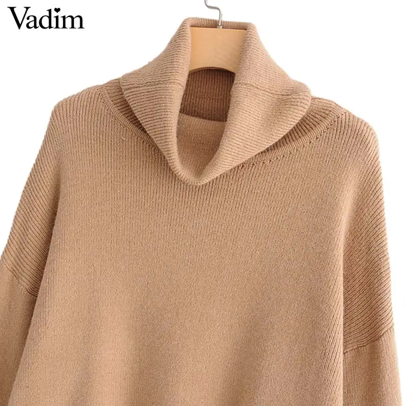 Vadim basic solid knitted loose short sweaters oversized buttons long sleeve stretchy pullovers female casual chic tops HA145 | Женская