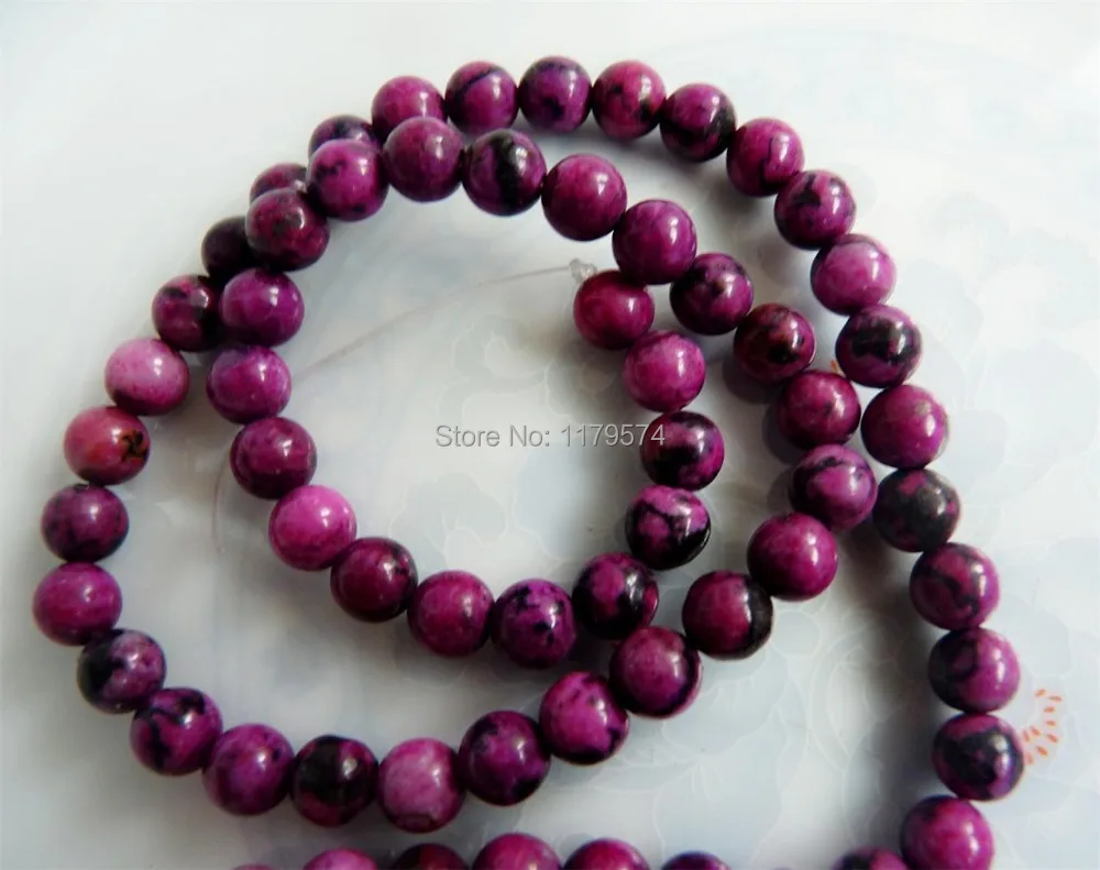 Очаровательные Редкие 8 мм розово красные круглые бусины из индейки