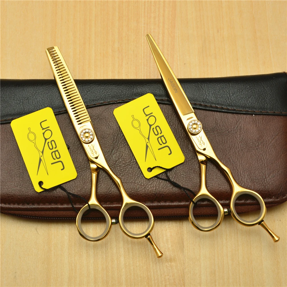 

2 шт. 5,5 "16 см бренд Jason 440C профессиональные человеческие ножницы для волос Парикмахерские ножницы для резки + филировочные ножницы J1020