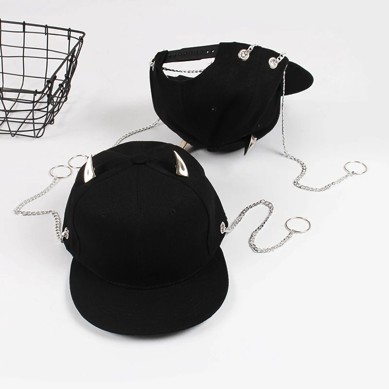 Новинка бык рога Snapback кепки s мужские Панк бейсболки s женские Панк Рога кепки хип-хоп бейсболки для мужчин и женщин Мода