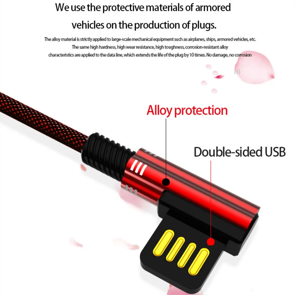 Двусторонний USB-кабель с разъемом Micro для Samsung Huawei Xiaomi iPhone 1 м | Мобильные телефоны и