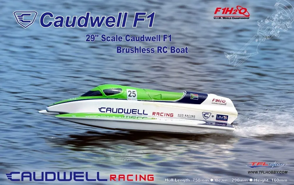 Гоночная лодка TFL 1138 Caudwell F1 29 '魆 мм RC с бесщеточным Мотором 2960 2881KV 70A ESC|racing boat|rc