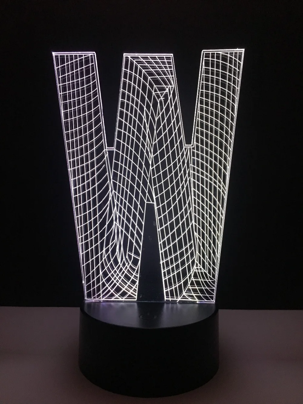 Модный 3D настольная лампа буквы алфавита 7 Вт Цвет изменение Беспроводной