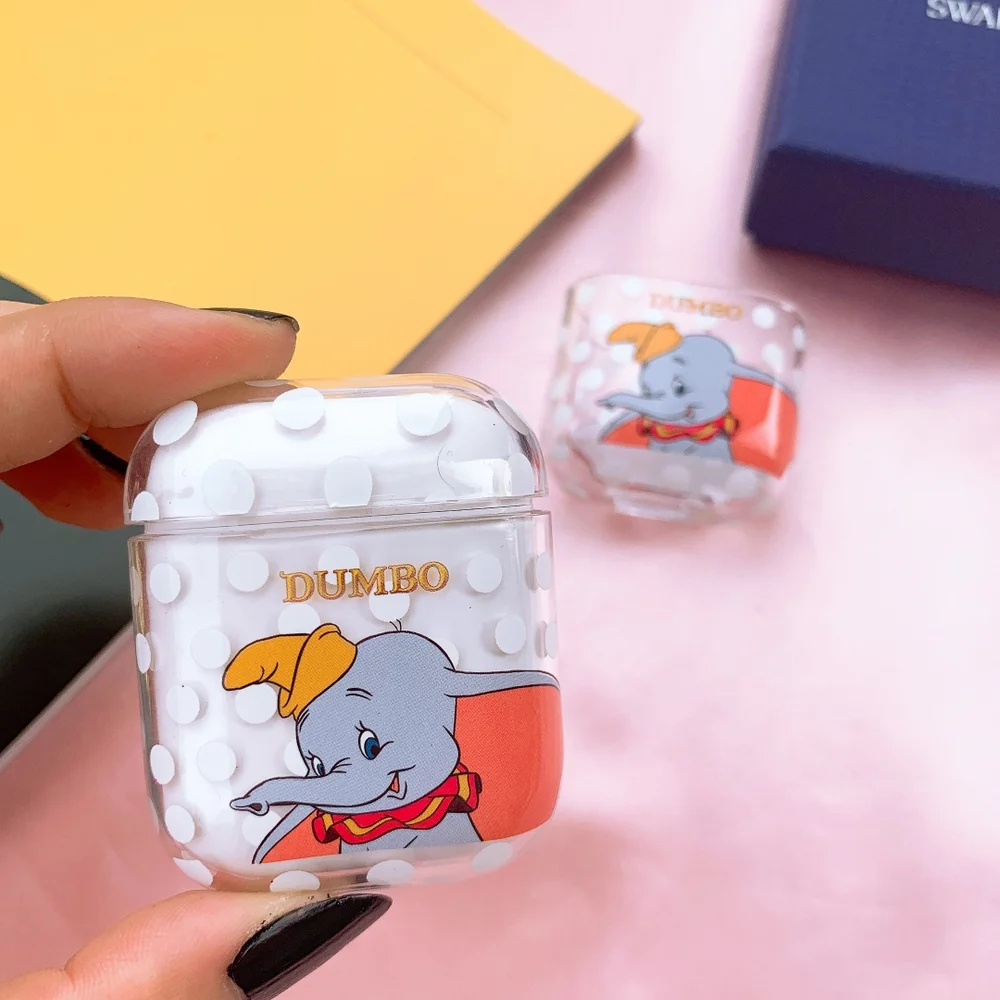 Мультфильм Dumbo наушники аксессуары чехол s Прозрачный жесткий чехол Защитная сумка для Apple AirPods 1 2 Беспроводная Проводная зарядная коробка