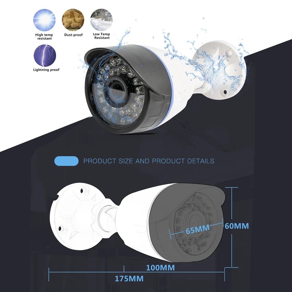 1.0MP 2MP IP камера наружная Водонепроницаемая камера ночного видения HD 720P 1080P CCTV Bullet камера наблюдения безопасности ONVIF XMEye P2P