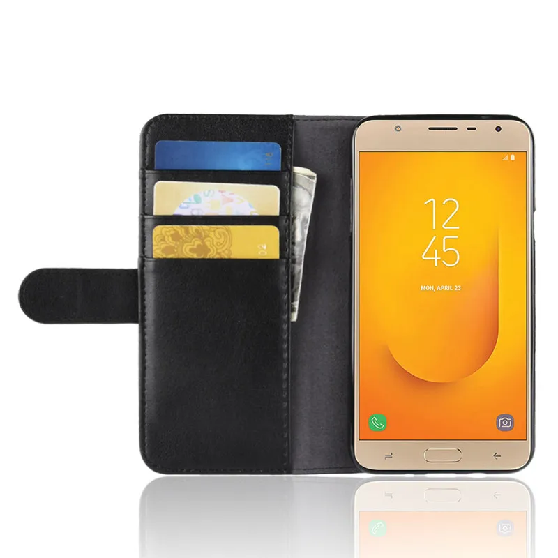 Чехол из натуральной кожи для samsung Galaxy J7 Duo 2018 чехол 5 &quotс держатель карт бумажник