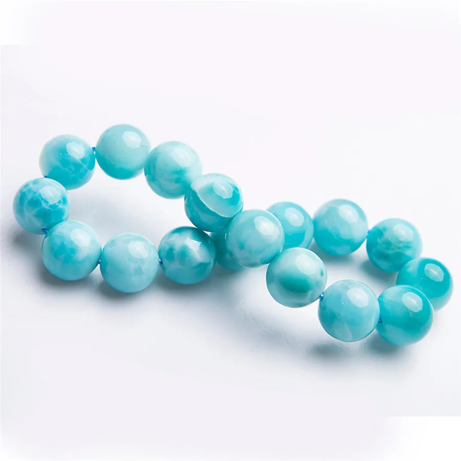 12 мм настоящий синий натуральный браслет из ларимара заживляющий кристалл