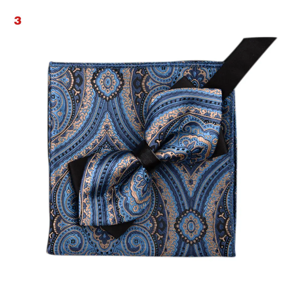 Мужской Жаккардовый тканый галстук бабочка карманный квадратный платок Hanky