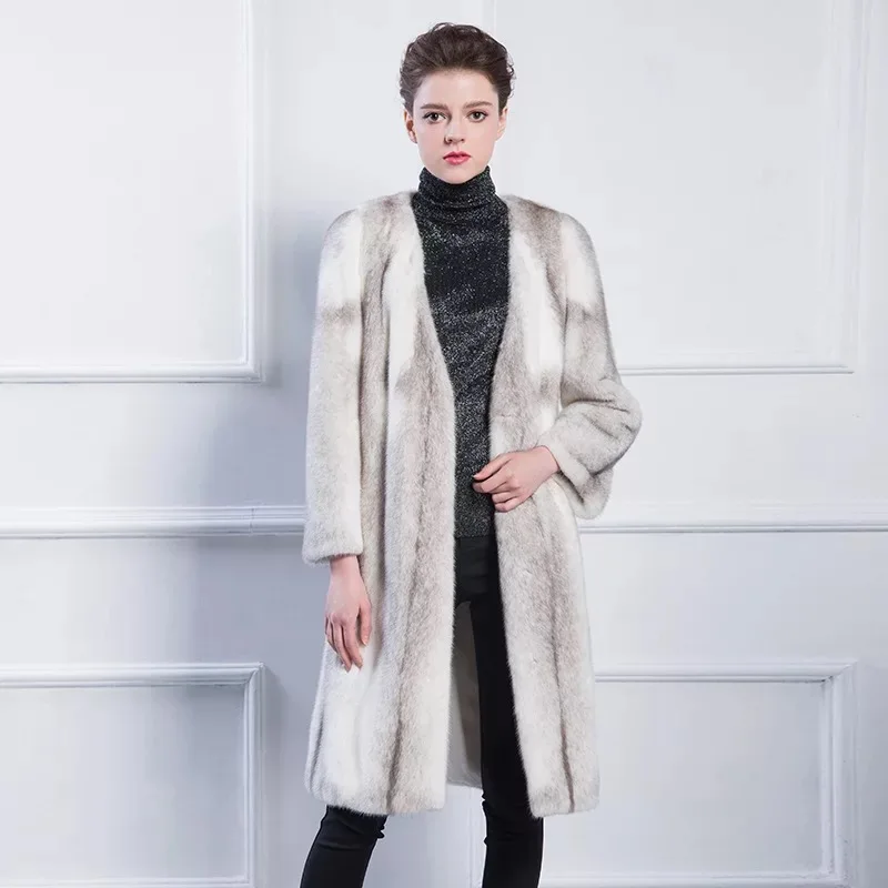 2021 брендовая роскошная женская куртка из натурального меха норки длинный стиль с