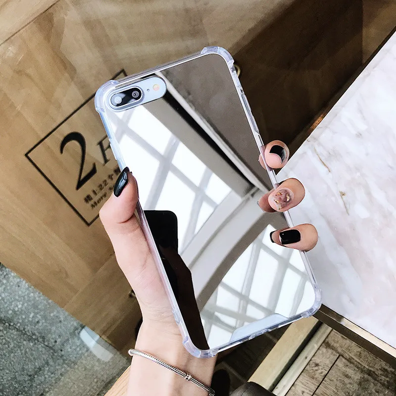 Четыре угла анти осенний зеркальный чехол для телефона IphoneXR XSMAX X макияжа Iphone6 6S 7 8
